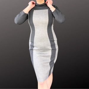 Per Se silk/wool blend long sleeved dress